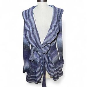 Chic Blue Ombre Women's Cardigan